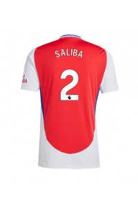 Fotbalové Dres Arsenal William Saliba #2 Domácí Oblečení 2024-25 Krátký Rukáv